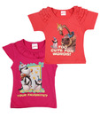 Madagascar Red & Pink Pack of 2 T-Shirts For Kids