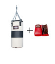 Lew Boxing Punching Bag Canvas Cloth Filled + Gloves + Chain