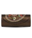 Favola Copper Embroided Clutch