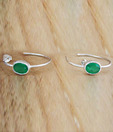 Designer Silver Inc. Silver & Faceted Green Onyx Earrings