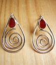 Designer Silver Inc. Silver & Red Onyx Earrings