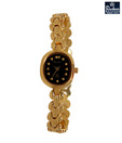 Rochees Black Dial Gold Watch