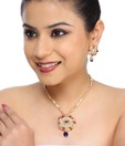Kshitij Attractive Blue Drop Necklace Set