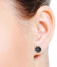 Revlis Clustered Marcasite Sterling Silver Stud Earrings