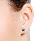 Revlis Teddy Bear Marcasite Sterling Silver Stud Earrings