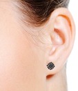 Revlis Attractive Flower Marcasite Sterling Silver Stud Earrings