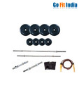 Gofitindia 32 kg rubber weight + Dumbbells + 2 Weight Lifting Rods + Accessories