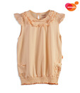 Unamia Peach Ruffled Top For Kids