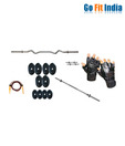 Gofitindia 48 Kg Rubber Weight Plates + 3 Rods + Accessories 