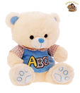 Dimpy Stuff Cream ABC T-Shirt Bear Soft Toy-38 cm