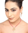 Kshitij Pink Beads Star Pendant Necklace Set