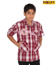 Pokins Super Red Checkered Shirt For Kids