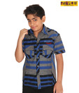 Pokins Blue Black Zoomer Shirt For Kids