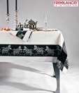 Freelance Black & White Leaf Motifs Verona Table Cover