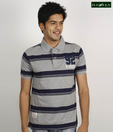 D-Green Grey Stripped T-Shirt