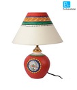 ExclusiveLane Terracotta Round Matki Lamp Red