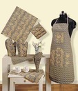 Swayam Beige Kitchen Linen Set- Eight Pcs
