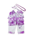 Little Kangaroos Purple Ruffle Top & White Capri For Kids