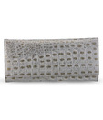 Ivy White & Golden Croc Print Clutch
