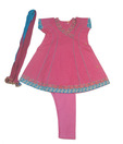 Exclusive from Jaipur Dark Pink Angrakha Kali Suit For Kids