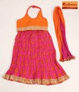 Exclusive from Jaipur Pink & Orange Ghagra Choli with Dupatta For Kids