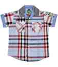 Ruff Blue-Red Checks Shirt For Kids