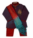 Raja Sahab Red & Blue Kurta Pajama For Kids