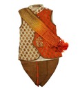 Raja Sahab Brown & Rust Dhoti Kurta For Kids For Kids