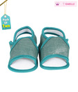 Isabelle Cute Turquoise Infant Booties Pack of 2 For Kids