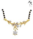Ag Real Diamond Beautiful Dangling Star Mangalsutra