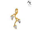 AG 3 Diamond Leaf Pendant