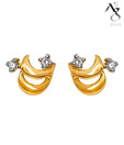 Ag Real Diamond Classic Moon with Diamond Earrings