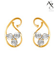 Ag Real Diamond Six Stone Fancy Shape Earrings