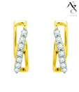 Ag Real Diamond Fourteen Stone Fancy Earrings