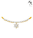 Ag Real Diamond Decorated Flower Shape Tanmaniya