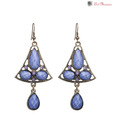 Art Mannia Bell Shape Blue & Purple Stone Earrings