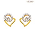 Avsar Gold & Diamond Sweetheart Earrings