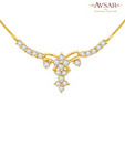 Avsar Real Gold and Diamond Flower Shape Traditional Mangalsutra