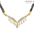 Avsar Real Gold and Diamond Amazing Double Layer Mangalsutra