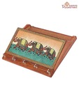 Aapno Rajasthan Wooden Elephant Design Magazine & Key Holder-015
