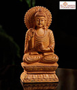 Aapno Rajasthan Carved Meditating Buddha Figurine