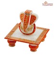 Aapno Rajasthan Gold Embossed Lord Ganesh With Chowki_51