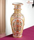 Aapno Rajasthan Floral Painted Marble Vase