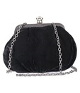 1 Bolzo Black Velvet V11136 Clutch