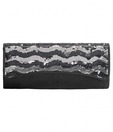 1Bolzo Black Satin V11519 Clutch