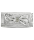 1Bolzo Silver Shimmer Cloth & Crystals V11647 Clutch