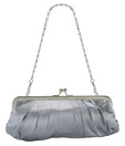 1Bolzo Grey Satin V11661 Clutch