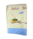 Baby Boo Baby Wrapping Sheet With Motifs-Blue & Cream