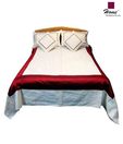 Home Luxurious Silk Dupioni Double Bed Cover Set- 5 pcs