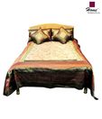 Home Elegant Silk Dupioni Double Bed Cover Set- 5 pcs